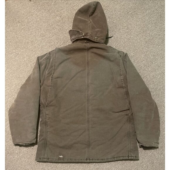 Vintage 90s Mens Large Carhartt Brown Quilt Lined Full Zip Jacket C26CHT - Picture 2 of 10